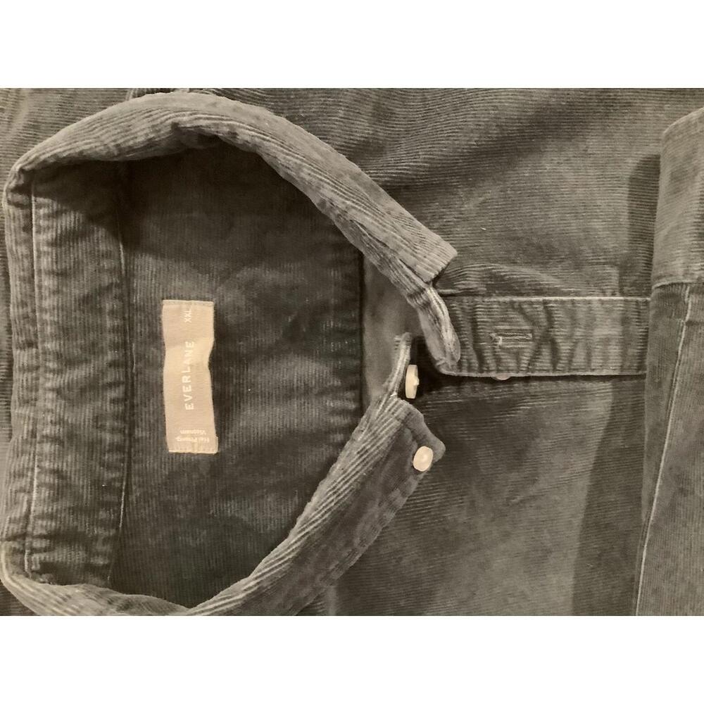 Everlane Classic Corduroy Men’s Button Up Shirt XL Graphite Grey Long Sleeve - Picture 5 of 6